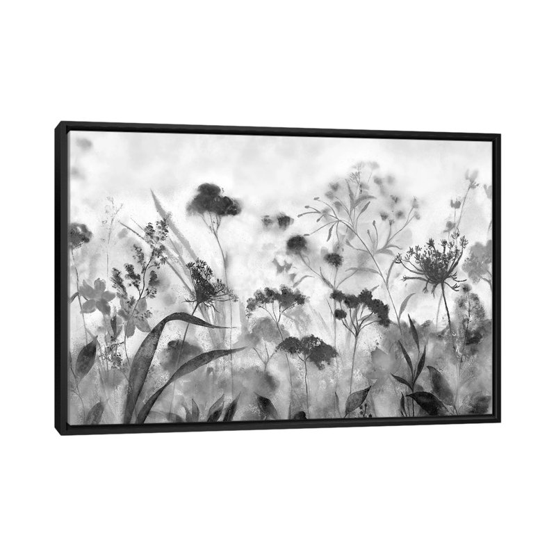 Encre indigo, H 18 po x l 26 po, Toile à cadre flottant noir, Noir / blanc