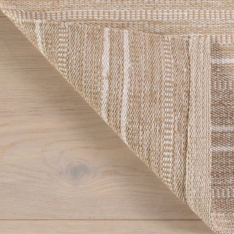 Skipper Stripe Khaki Handwoven Indoor/Outdoor Rug, Rectangle 2' x 3'