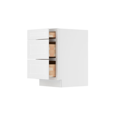 Furinno Shaker Drawer Base Kitchen Cabinet with 3-Drawers, Ready to Assemble, 24 D x 21 W x 34.5 H, White