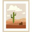«Southwest Cactus Landscape» par Little Dean, reproduction d'art encadrée sur bois-112833649