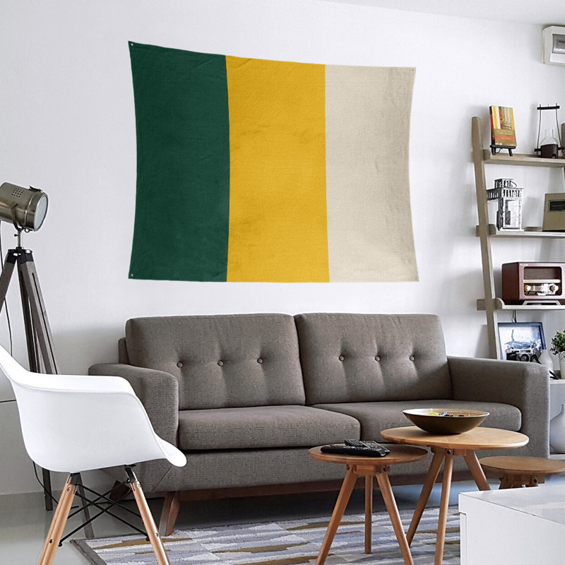 Tapisserie de polyester Minnesota, H 27,5 po x l 37,5 po, Vert forêt / récolte dorée / blé du Minnesota