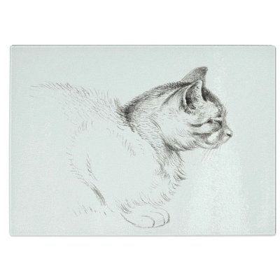 Tempered Glass Cat Chopping Board