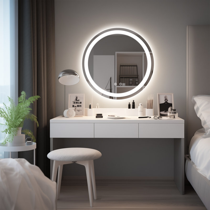 Miroir mural rond anti-buée, 24 po x 24 po