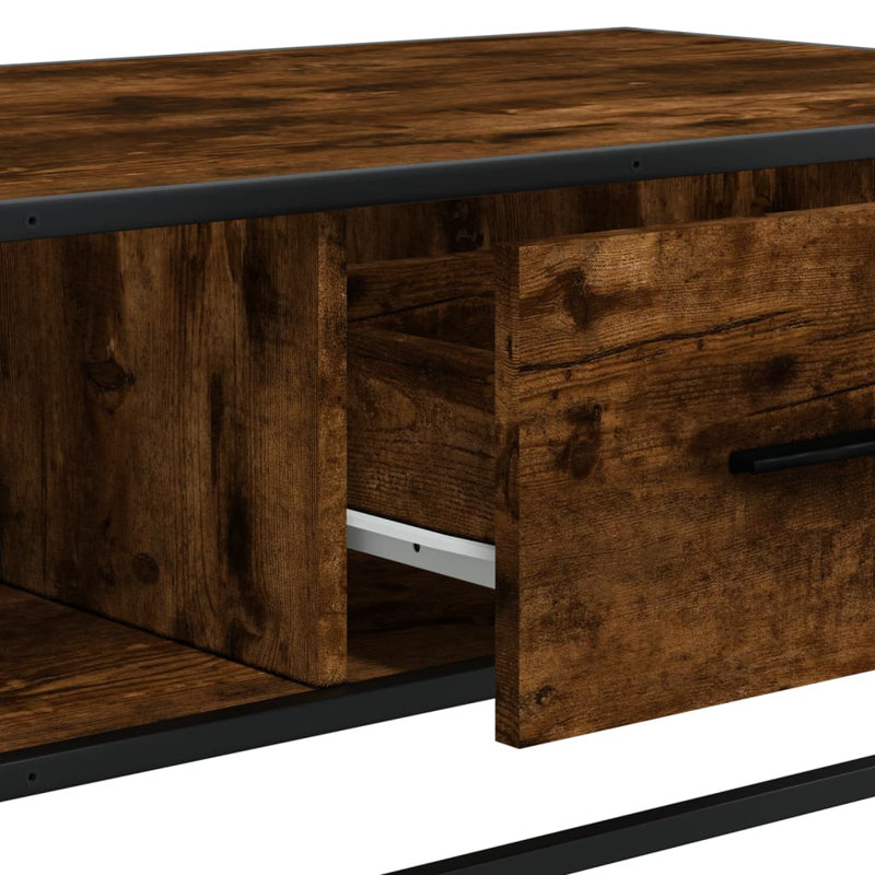Sabier Coffee Table with Storage, Smoked Oak