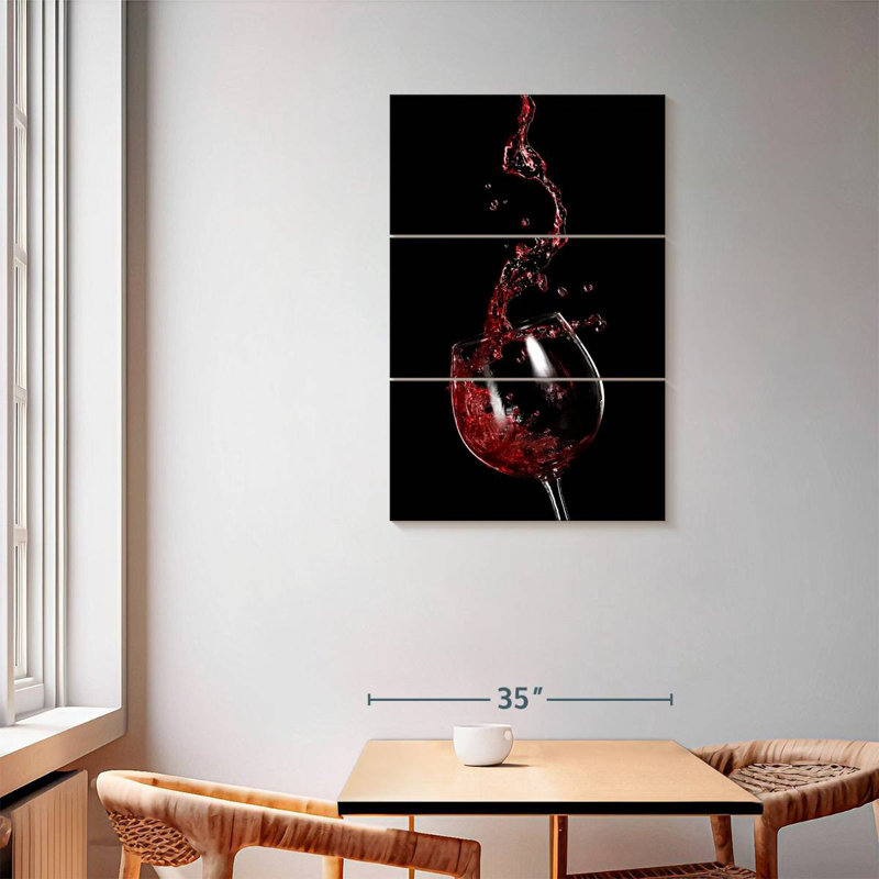 Yarlin Red Wine Splash, 57" H x 36" W