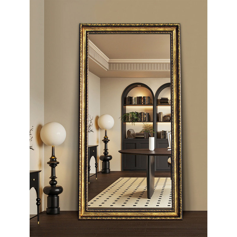 Vintage Ornate Gold Full-Length Mirror, 74.8" H x 35.43" W