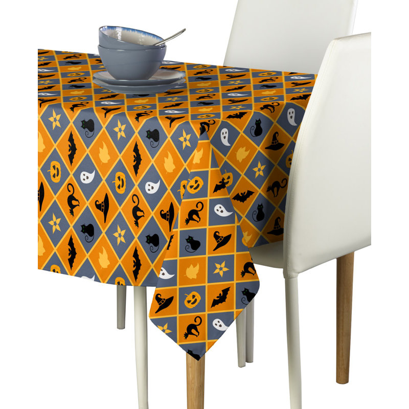 Hudson Halloween Argyle Tablecloth, 60" W x 84" L
