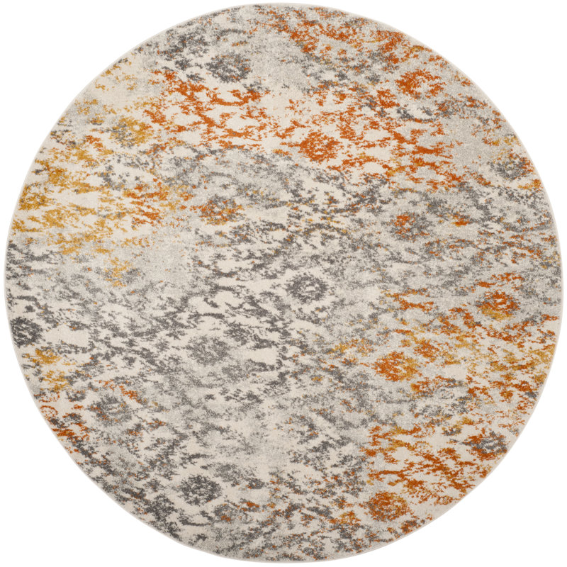 Christa Gray/Orange Rug, Round 6'