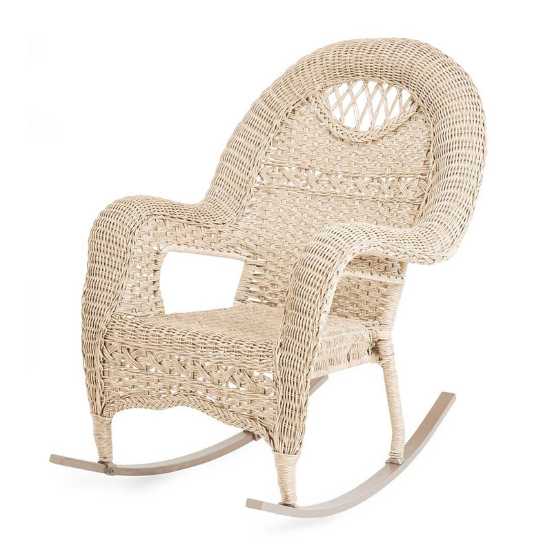 Chaise berçante en osier Prospect Hill, Blanc nuage