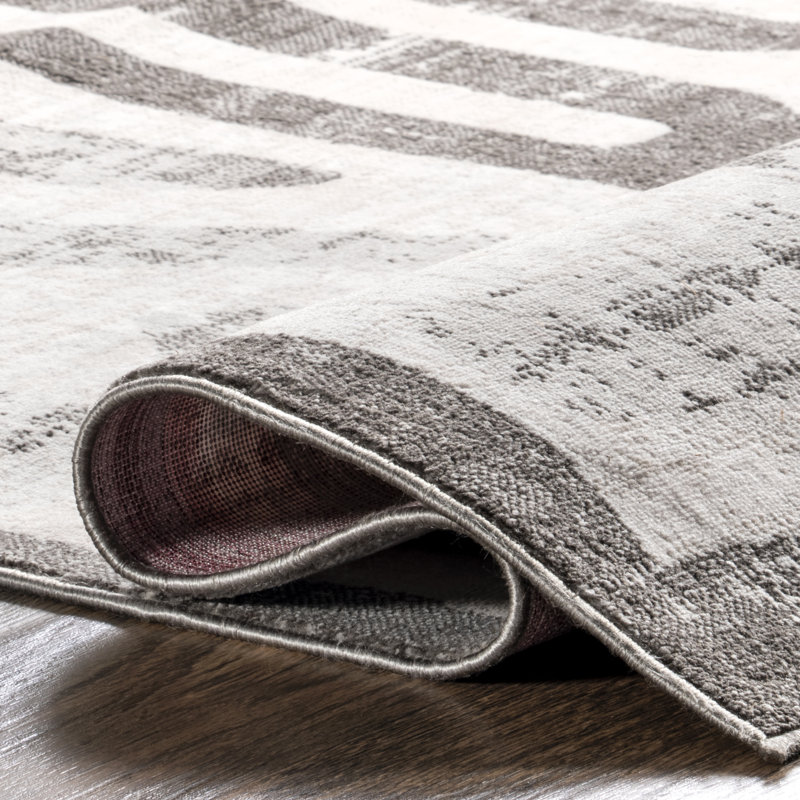 Erikka SpinClean Geometric Stripes Machine Washable Area Rug, Rectangle 3'8" x 6'