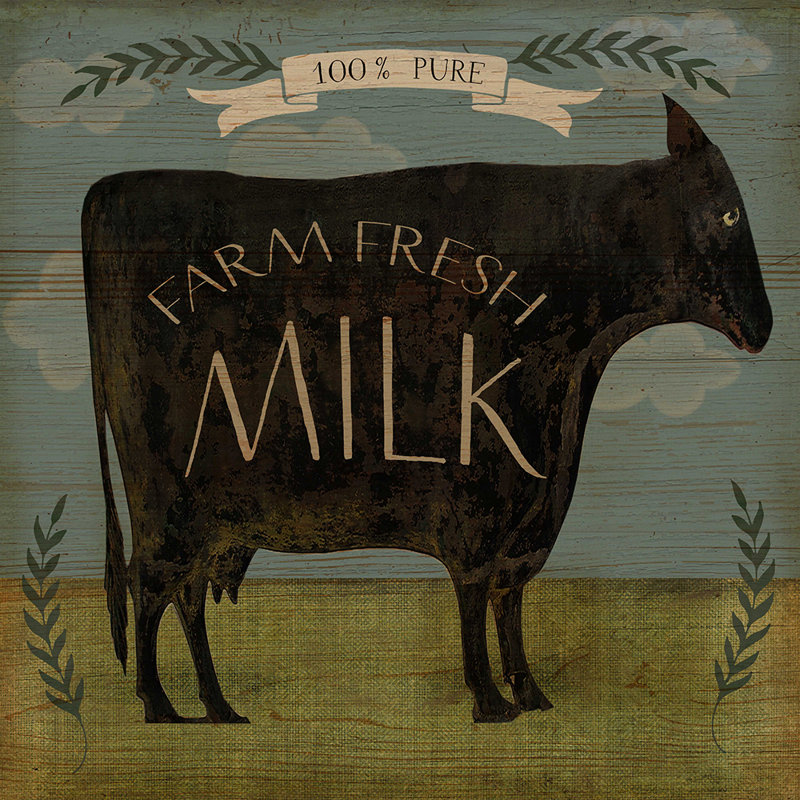 «Farm Fresh Milk» par Beth Albert, impression sur toile, H 24 po x l 24 po x P 1,5 po