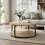Table basse ronde en bois avec roulettes Stellan