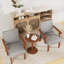 Ensemble de 2 fauteuils d'appoint en tissu contemporains avec table ronde en bois gris ardoise