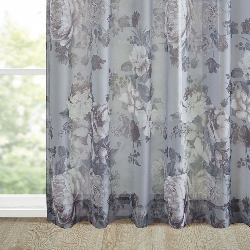 Voile avec passe-tringle, Gris, L 50 po x L 84 po