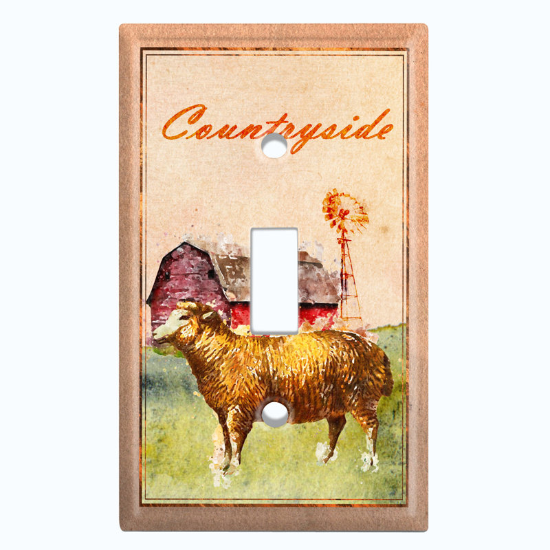 Patterned 1 - Gang Toggle Light Switch Standard Wall Plate
