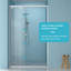 Porte de douche coulissante triple 48 po x H 76 po (8 mm) en verre transparent, cadre en acier inoxydable-129435293
