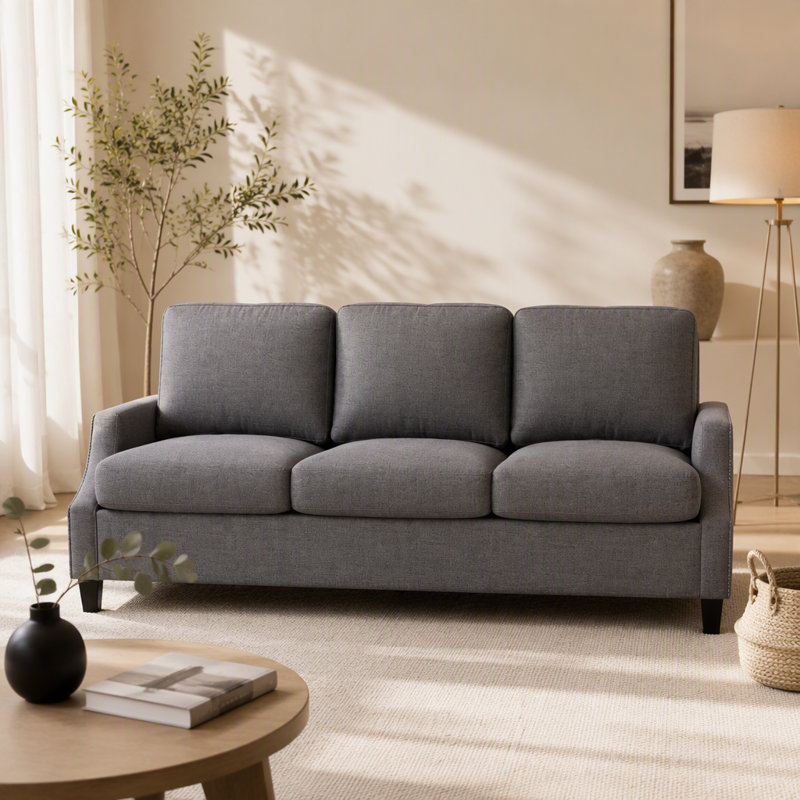 Ensemble de sofas modernes 3 pièces pour salon, comprenant un canapé d'angle, une causeuse et un fauteuil, idéal pour un appartement alliant confort et style.