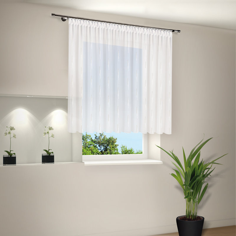 Tribeca Vera Pencil Pleat Sheer Single Curtain, 600 W x 150 D cm