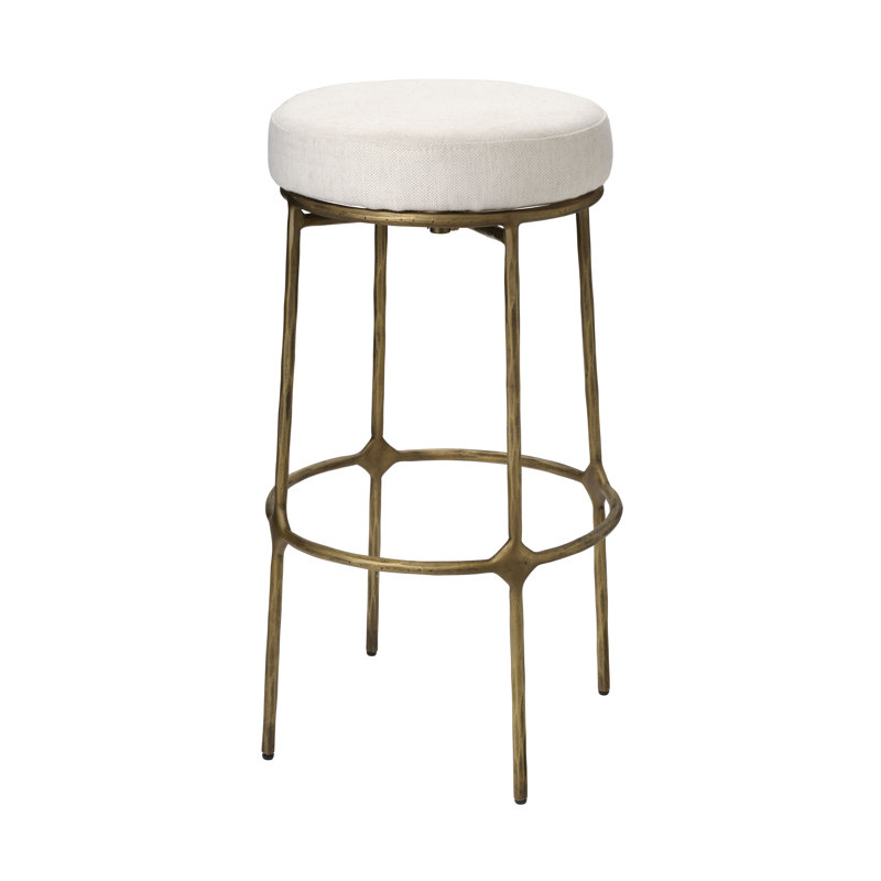 Asteria Iron Bar Stool, Antique Brass, Antique Brass