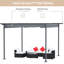 Pare-soleil d'extérieur rétractable Pergola 11,5 'X avec protection pour le jardin, le barbecue, le patio, la structure en acier de la cour arrière, la cour arrière à cadre robuste gris, le barbecue