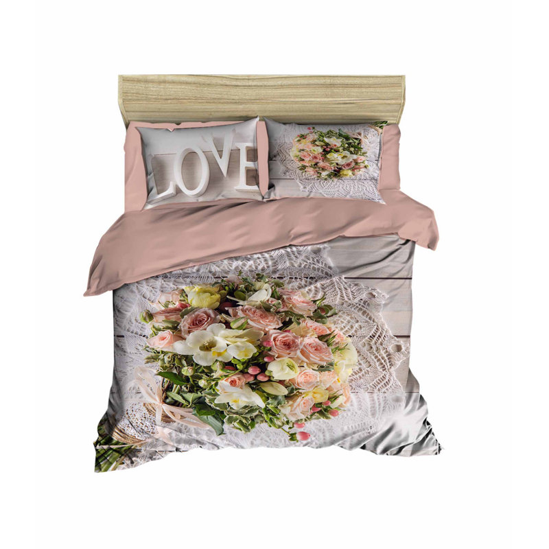 Ensemble de housse de couette très grand luxe, 100% polyester de polyester et coton, 94,5 po x 86,6 po | Impression 3D de haute qualité, fermeture à glissière | Doux et respirant, lavable à la machine, poudre élégante, gris et jaune