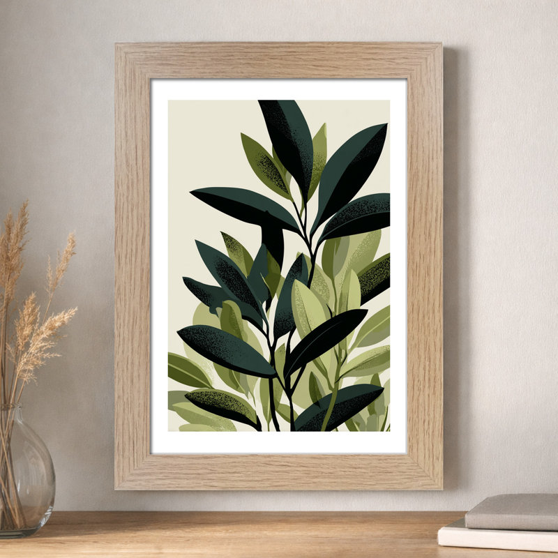 Scandinavian Botanical Eucalyptus Leaves Wall Art for Home Decor Giclee Art Print of minimal scandi illustration, elegant green leaf study 1 Piece Wall Art