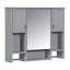 Armoire de rangement murale moderne 35 po x 28 po, armoire de salle de bain murale avec miroir, armoire à pharmacie avec barre à serviettes-1222742320