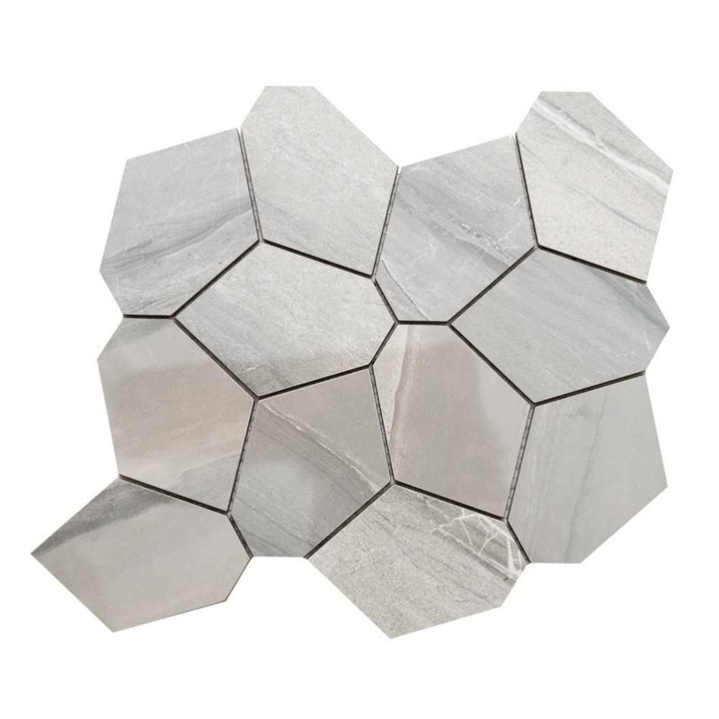 Stately Oasis 14" x 16" Porcelain Novelty Marble Look Wall & Floor Tile, Alaska Gray