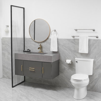 5-Piece Modern Bath Hardware Set With Towel Ring Toilet Paper Holder Towel Hook And Towel Bar Wall Mount
