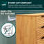 Commode 6 tiroirs en bois massif avec façades ondulées à commande numérique, large commode de rangement Mid-Century moderne, finition chêne-1423330205