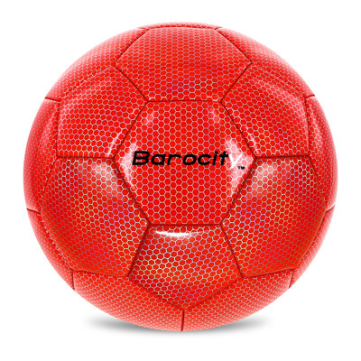 Ballon de soccer Barocity - ballon de match officiel pour garçons et filles de qualité supérieure avec motif hexagonal arc-en-ciel réfléchissant, durable, intérieur, extérieur, entraînement, pratique, temps de jeu et jeux - rouge iridescent taille