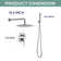 Shower System, Wall Mounted Shower Faucet Set For Bathroom With High Pressure 10" Stainless Steel Rain Shower Head Handheld Shower Set