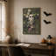 «White Ghost and Luna Moth In Vintage Botanical Halloween», art mural sur toile-1338648519