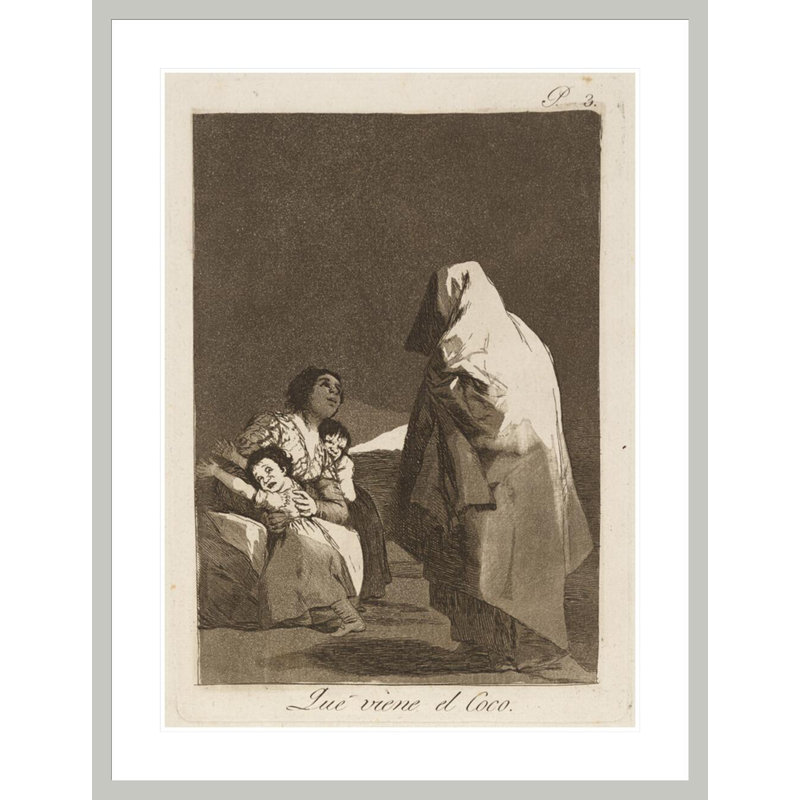 Que vienne el Coco. (Voici le bogey-man.) Par Francisco de Goya - Impression sur toile, H 41,5 po x l 31,95 po