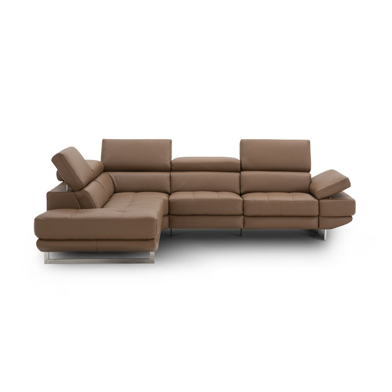 Britne Upholstered Power Reclining L-Shaped Sectional, Caramel, Left Hand Facing