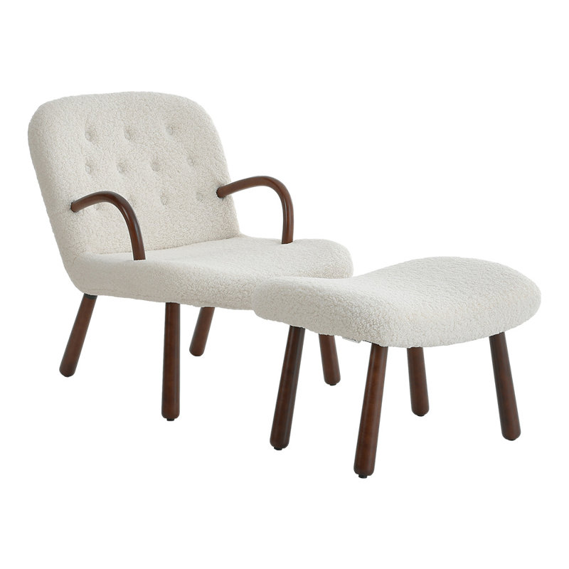 Kepper Upholstered Armchair with Footstool