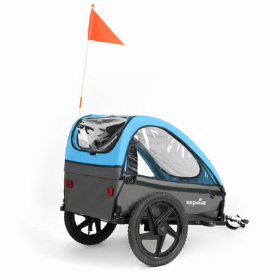 Foldable Kids Bike Trailer With Storage Bag, Fits 1-2 Children