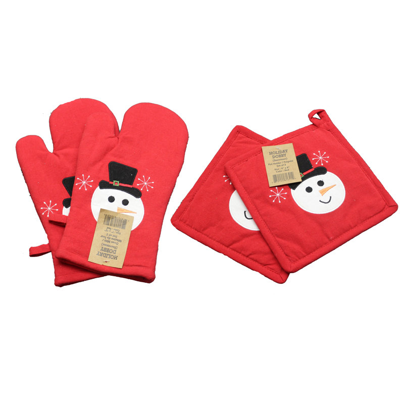 FabStyles Cotton Potholder & Oven Mitt Set