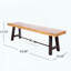 Banc de salle à manger en bois d'acacia avec structure en fer thermolaqué