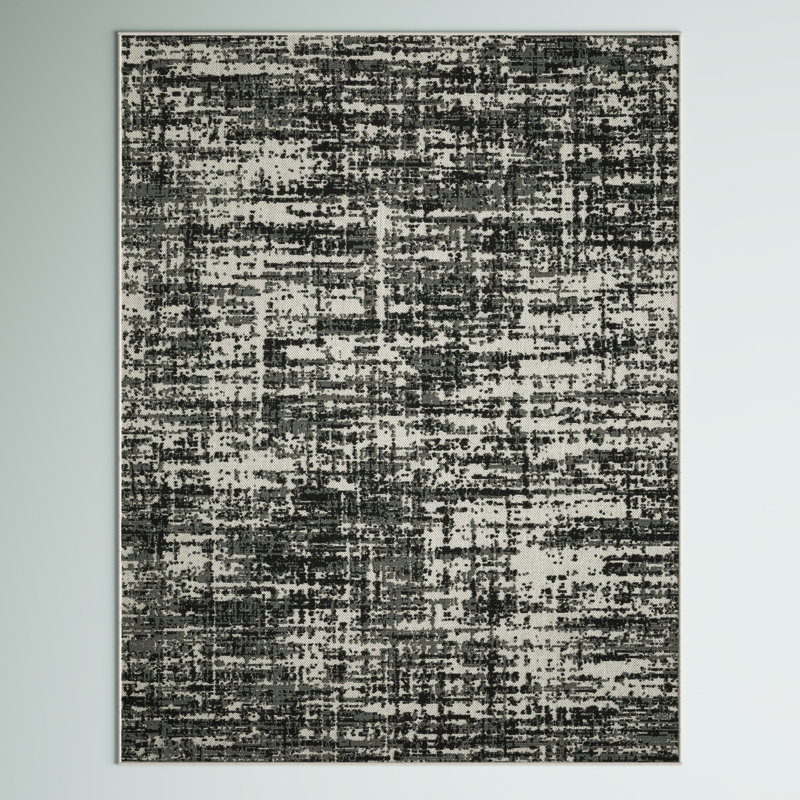 Tapis intérieur / extérieur noir / gris clair Belden, Tapis de couloir 1 pi 10 po x 3 pi 9 po