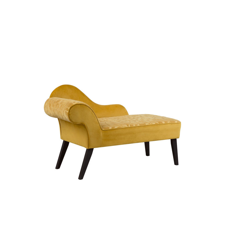 Ava Upholstered Chaise Lounge, Left Hand, Yellow