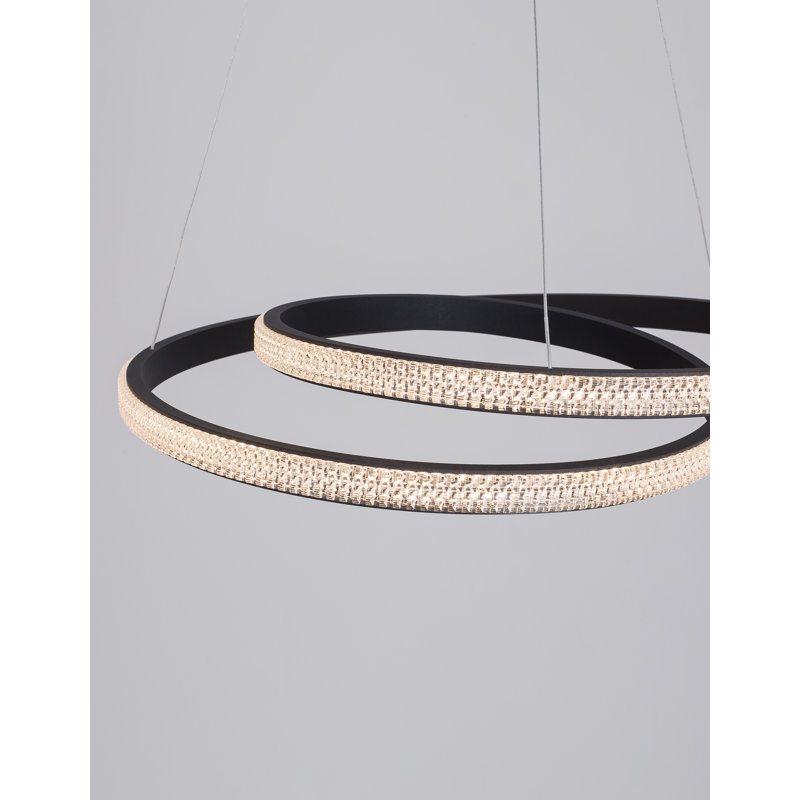 1 - Light LED Unique/Statement Pendant, Black