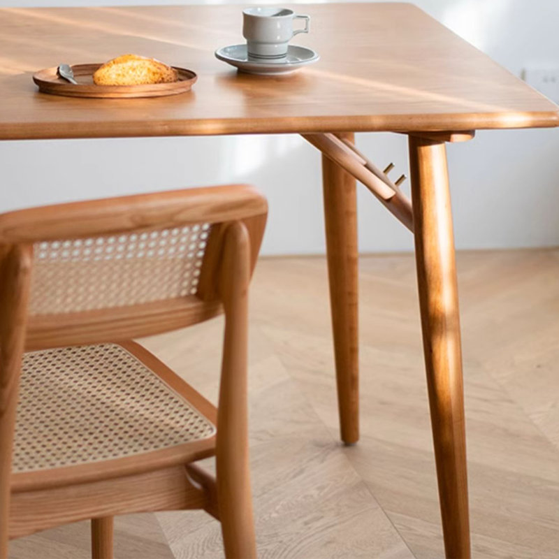 Cherry Solid Wood Dining Table, Brown, 35.43" W x 78.74" L