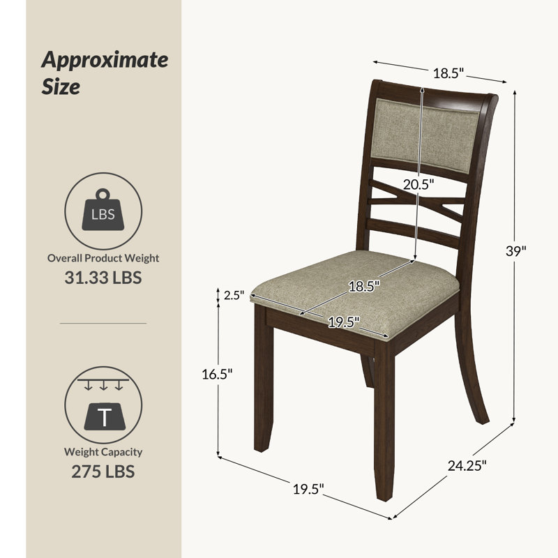 Chaise en bois massif Aybike Felix, 6