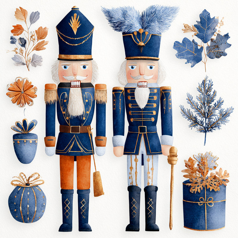 Art mural sur toile casse-noisette bleu royal, H 30 po x l 30 po