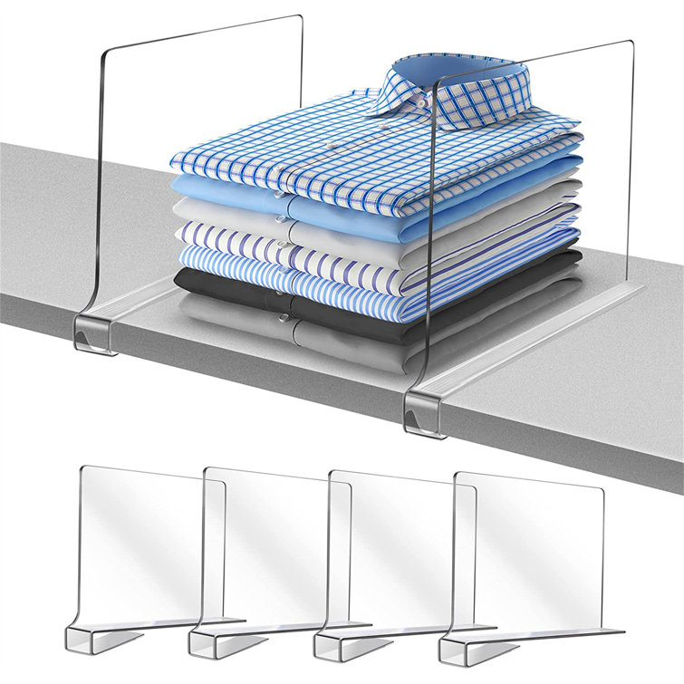 Sorbus Acrylic Shelf Dividers - 4 Set ,Clear