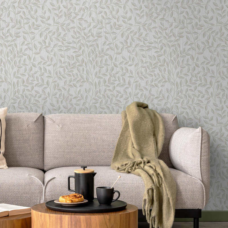 Linden 32cm x 52cm Textured Metallic Finish Wallpaper Roll, Green