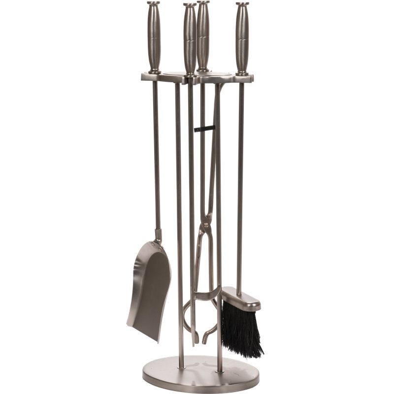 Daiton Steel Fireplace Tool Set, Pewter