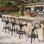 Tabouret de bar pivotant en aluminium avec dossier Sunbrella