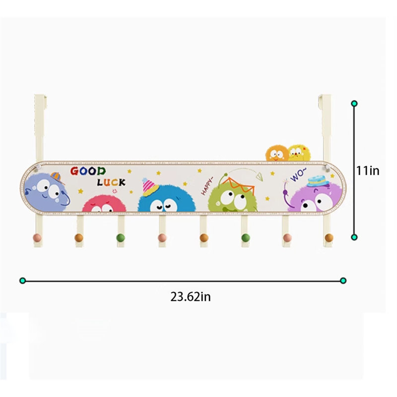 Crochet en fer sans porte, H 11 po x l 23,62 po x P 1,77 po